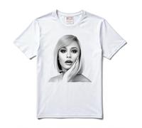 ARTIST MARKET T-Shirt Raffaella Carrà Regina della TV Girocollo 100% Cotone (IT, Testo, XXL, Regular, Regular, Standard, Bianco)