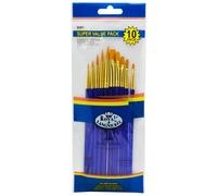 ARTIST PAINT BRUSH SET X10 POINTED ROUNDS SHADERS SVP7