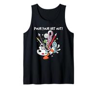 Artist pour Your Art out Paint Splash Design Creativo con Citazione Canotta