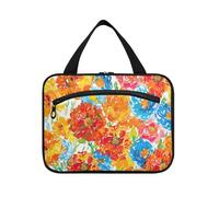 Artista Fiore Arcobaleni Calendula Hanging Toiletry Bag per gli uomini Viaggio con gancio, Designer Necessities Makeup Bag per le donne Must Haves Toilet bolso para maquillaje de Mujer L