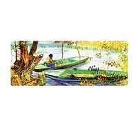 Artiste Peinture À L'huile Grand Tapis De Souris En Caoutchouc Personnalité Paysage Personnalisé Personnalisé Tapis De Souris Pêcheur 11.8X31.5X0.08 dans