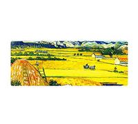 Artiste peinture à l'huile grand tapis de souris en caoutchouc personnalité paysage personnalisé tapis de souris personnalisé champ de blé 15.7X35.4X0. 08 in