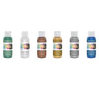 Artiste - Set di 6 colori acrilici metallici a tema natalizio, 59 ml, ad asciugatura rapida, per artisti, artigianato e hobby, colori vivaci, colori vivaci, vernici a base d'acqua coprono tutte le