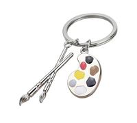 Artisti Metallo Pittore Portachiavi Pallet E Pennelli Portachiavi, Pallet Pendente Portachiavi Duation Regalo Per Arte Studente Insegnante, argento, Siehe Beschreibung