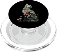 Artistic Cat Silhouette Natura Tema Fungo Piante Amante PopSockets PopGrip per MagSafe