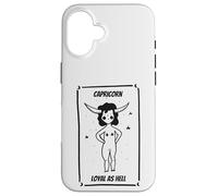 Artistic Drawing Capricorn Loyal as Hell Zodiac Custodia per iPhone 16