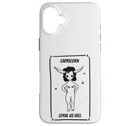 Artistic Drawing Capricorn Loyal as Hell Zodiac Custodia per iPhone 16 Plus
