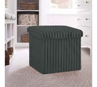 Artistic Fashionista Limited Contenitore ottomano in Corduroy, pieghevole, poggiapiedi, sgabello, giocattoli, panchina per coperte, biancheria (grigio antracite, S, 38 x 38 cm)