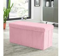 Artistic Fashionista Limited Contenitore ottomano in Corduroy, poggiapiedi, pieghevole, per riporre giocattoli, panchina per coperte, biancheria (rosa, grande, 76 x 38 cm)