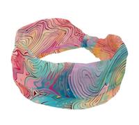 Artistic Flowing - Fascia elastica per capelli da donna, con linee di vortice, varie sfumature, assorbe il sudore, per sport, yoga, allenamento, morbida fascia per capelli annodata