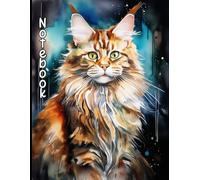 Artistic Maine Coon Cat Journal: Large 8.5 x 11 Inch Composition Notebook | 120 College Ruled Pages | Vibrant Watercolor Cat Lover Gift for Maine Coon Owners, Students, and Professionals