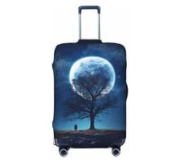 Artistic Moon Starry Sky Tree Travel Luggage Covers - Elasticità Valigie Coperture per bagagli 45-81 cm, Nero , x-large