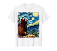 Artistic Red Panda Camicia Van Gogh Notte Stellata Panda Rosso Maglietta