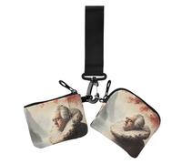 Artistic Sense Is Funny - Portafoglio portamonete da donna, sottile, staccabile, portamonete con cerniera, 2 pezzi, Il senso artistico è divertente, 1 size, Casual