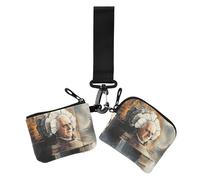 Artistic Sense Is Funny - Portamonete da donna, con scomparto per carte di credito, con cerniera, rimovibile, con cinturino da polso, per donna, 2 pezzi, Il senso artistico è divertente, 1 size,