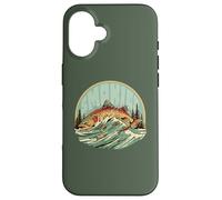 Artistic Trout Fly Fishing Vintage Nature Angler Graphic Custodia per iPhone 16
