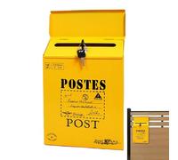 Artistic Wall Mount Mailbox, Decorative Locking Letter Box, 1 Pieces Alloy Structural Weatherproof Seal Mastery Security Chassis for Outdoor Garden Home Porch Courtyard Farmhouse