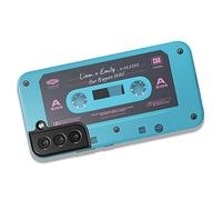 Artisticases Custodia mixtape audio personalizzata retrò, progettata per Samsung Galaxy S24 Plus, S23 Ultra, S22, S21, S20, S10, S10e, S9, S8, Note 20, 10, blu