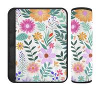 Artistico fiori colorati estate 2 cinghie per cinture di sicurezza rilasciano lo stress sul collo e sulle spalle per SUV protezione cintura del carrello