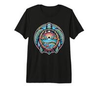 Artistico Hawaiian Sea Turtle Honu Ocean Beach Lover Hawaii Maglietta Premium