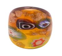 Artistico Muranos Anelli di Vetro Con Unico Oro Sabbia Intarsio Handmade Etnico Accessori Per Donne Alla Moda Vetro Artistico, Misura unica, come descritto, come descritto