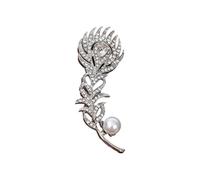 Artistico Pavoni Piuma Spilla Con Pietre Zircone Scintillanti Strass Colorati Decorazione Pin Per Cappotto Abito Spilla Vintage, Misura unica, come descritto
