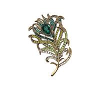 Artistico Pavoni Piuma Spilla Con Pietre Zircone Scintillanti Strass Colorati Decorazione Pin Per Cappotto Abito Spilla Vintage, Misura unica, come descritto