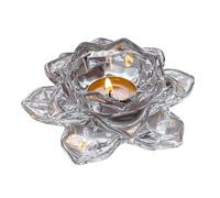 Artistico Portacandele Fiore Cinese Trasparente Loto Finto Cristallo Taper Pilastro Tealight Candlestick Wedding Party Table Centrotavola Trasparente