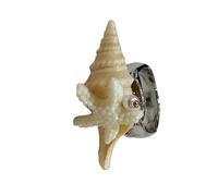 Artistico regolabile Creatura del Mare Anelli con Stelle Marine e Shell Dettaglio Moda Finger Accessori Shell Echinoderm Hoop, One Size, come descritto, come descritto