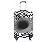 Artistico Spiral Web Visual Impact Elastico Viaggio Bagagli Copertura Valigia, Stampa Valigia Copertura Bagagli Anti-Graffio, Nero , L