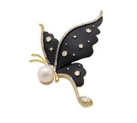 Artistico strass farfalla spilla fatta a mano strass spilla con perle fascino per stili distintivi gioielli eleganti, One Size, come descritto, come descritto