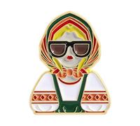 Artistico Vintage Cartoon Girl Head Spilla In Lega di Zinco Spilla Pin Gioielli Da Collezione Per Gli Amanti Della Storia Unici, Misura unica, come descritto