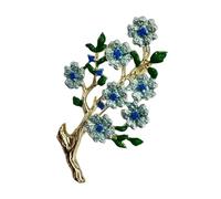 Artistics Artigianato Floreale Spilla Metallo Smaltato Petali Perle Accented Stile Vintage Accessorio di Moda Per Abiti Lega Peonia Spilla, Misura unica, come descritto