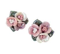 Artistics Orecchini in ceramica resistenti con petali di rosa, decorazione portatile per le donne, realizzati a mano, in porcellana, Taglia unica, come descritto