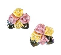 Artistics Robusto Ceramica Rosa Fiore Orecchini Decorazione Portatile Per Le Donne Artigianato Porcellana Floreale Borchie Earirng Stili Antichi