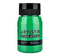 ARTISTIK Vernice acrilica verde, 500 ml, alta pigmentazione, copertura completa e liscia, non sbiadisce, lunga durata e versatile, vernice acrilica di qualità professionale per artisti (verde