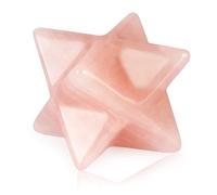 Artistone Quarzo rosa Merkaba Crystal Star intagliato pietra preziosa protezione meditazione sacra generatore di energia chakra pietra stella a otto punte con scatola regalo