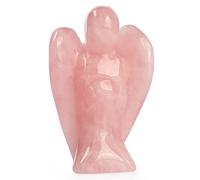 Artistone Statuetta di angelo custode tascabile in cristallo di quarzo rosa naturale, statuetta di angelo custode, 5,1 cm Reiki guarigione pietra preziosa intagliata angeli decorazione regalo