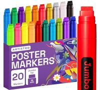 Artistro 20 Jumbo Acrylic Markers with 15mm Jumbo Felt Tip for Rock, Wood, Canvas, Ceramic, Glass & More - Acrylic Paint Markers for Murals Posters Art Journals Tagging Calligraphy