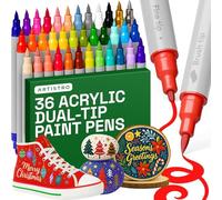 Artistro 37 pack acrylic Dual Tip Paint Pens Brush + Fine Tips