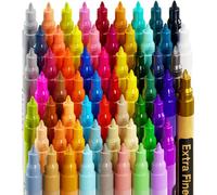 Artistro 60 Acrylic Paint Pens - Extra Fine 0.7mm Paint Markers for Rock Wood Glass Canvas - Acrylic Markers Ideal for DIY Art Projects Scrapbooking and More - Non Toxic No Odor