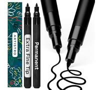 Artistro Pennarello Permanente Nero 2 Pezzi - Pennarelli Impermeabili per Gomma, Tessuto, Pietra, Vetro, Ceramica, Legno, Carta - Penne a Vernice a Olio - Punta Extra Fine 0,7 mm