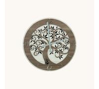 Artitalia Orologio da parete in legno con albero della vita con dettagli foglia