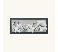 Artitalia Quadro con tema floreale in rilievo decoro in resina e foglia argento