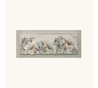 Artitalia Quadro con tema floreale in rilievo decoro in resina e foglia argento