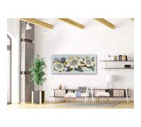 Artitalia Quadro contemporaneo tema in rilievo decori in resina e foglia argento