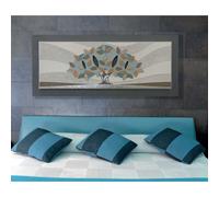 Artitalia Quadro in rilievo contemporaneo con decori in resina e foglia argento