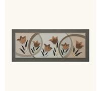 Artitalia Quadro moderno floreale decori in resina in rilievo e foglia oro/argen