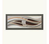 Artitalia Quadro moderno in rilievo con decoro in resina e foglia argento 155x65