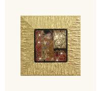 Artitalia Stampa piccola con cornice in legno dorato "Il Bacio II" 26x26 Klimt L